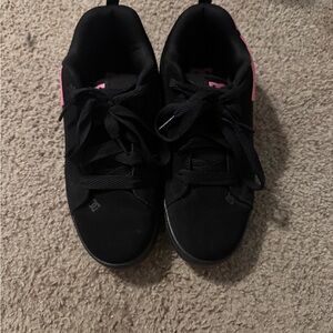 DC Women's Sneakers in Black with Pink Highlights